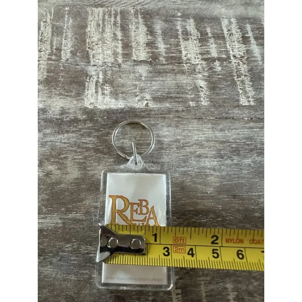 Vintage Keychain Reba McEntire ‘97 Key Ring Acrylic Fob Country Music Artist USA